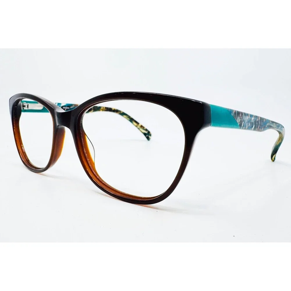 Wittnauer Delaney Eyeglasses Womens Brown Teal Cat Eye Frames 53-16-135